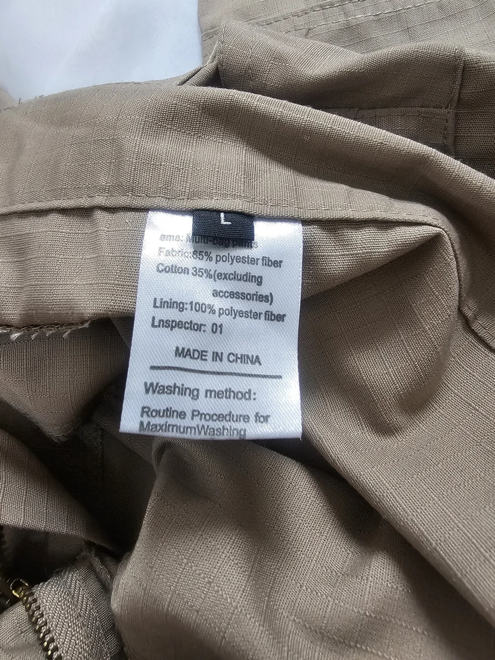 Beige Ripstop Cargo Pants Men’s L 36